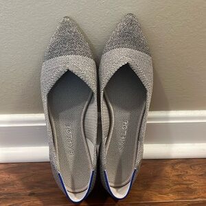 Rothy’s “The Point” in Silver Metallic